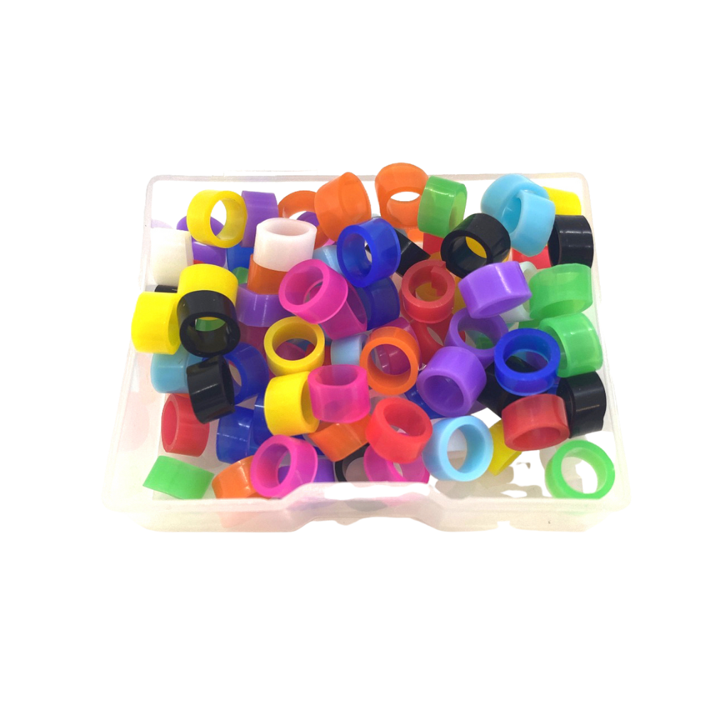 Anneaux de code couleur en silicone grands